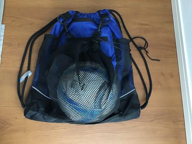 サッカーボールバッグをしまったところ