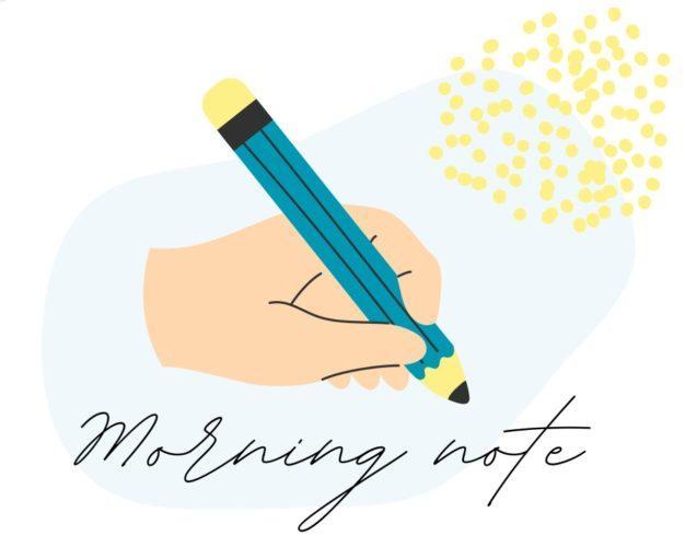 モーニングノートを書く手