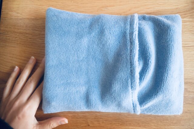 レンジでゆたぽんのドラえもんの青色のカバーの裏面