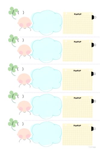 絵が苦手でも簡単に描ける育児絵日記のテンプレート　子どもの顔と吹き出しとメモ欄